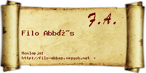 Filo Abbás névjegykártya